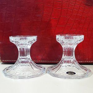 De Plomb 24% Leaded Crystal 2 way Candleholder Candlestick taper pillar